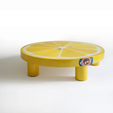 table basse marquetrie contemporaine citron studdio catoir