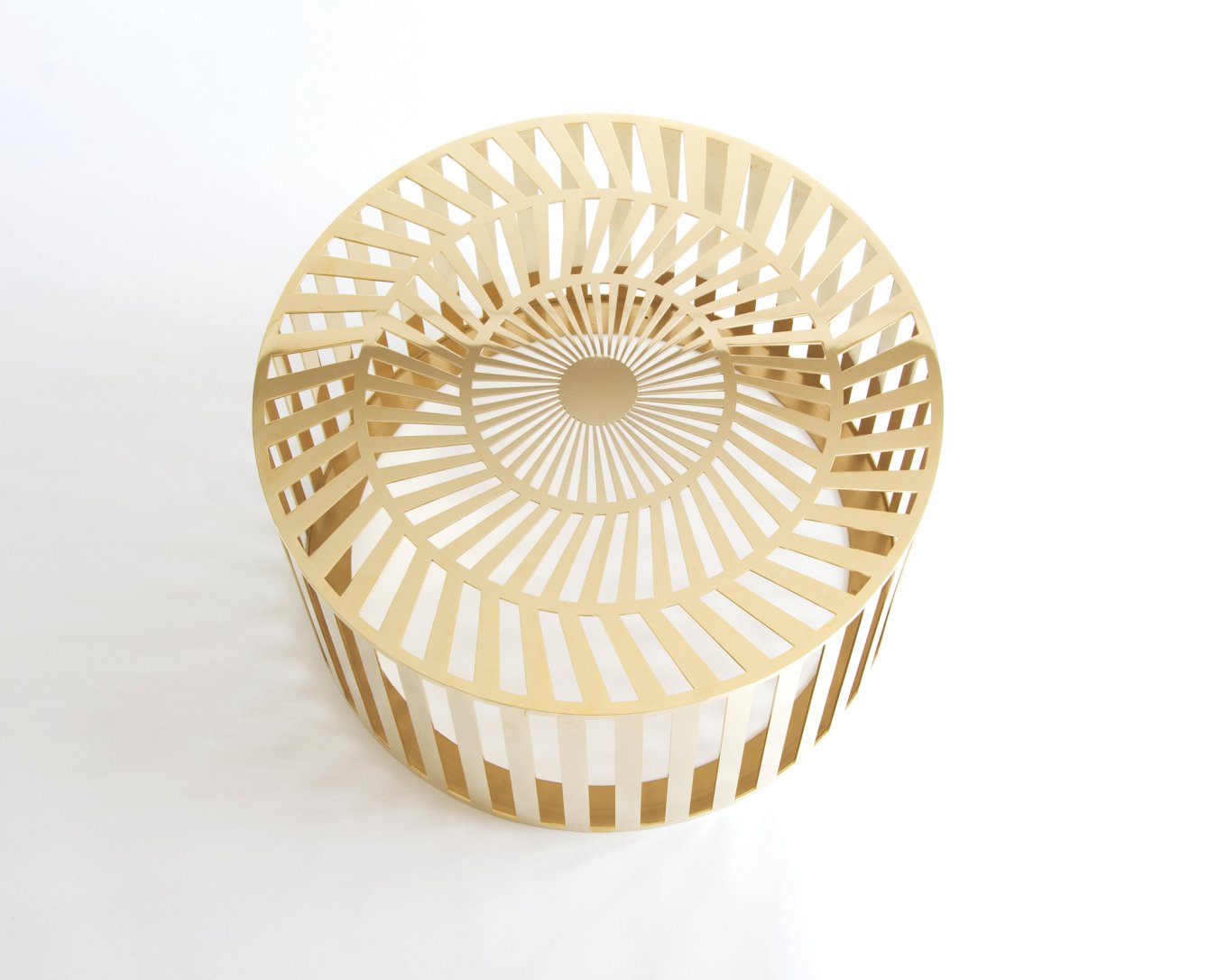 studio catoir collection design round gold metal low table elica 2